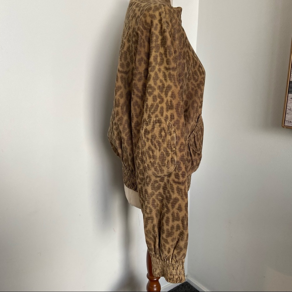 Stussy ladies 12 leopard biker military jacket Y2K - Picture 11 of 12